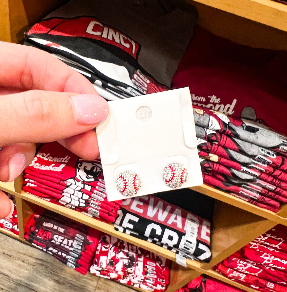 Game Day Baseball Stud Earrings