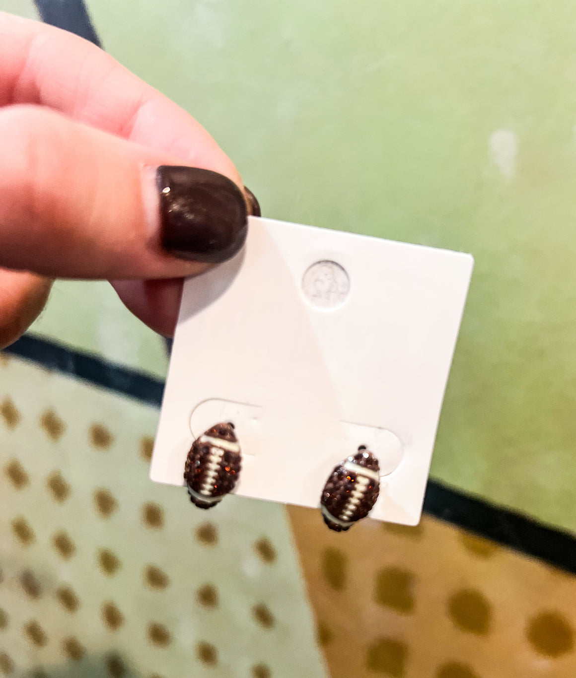 Game Day Football Stud Earrings IRL Photo