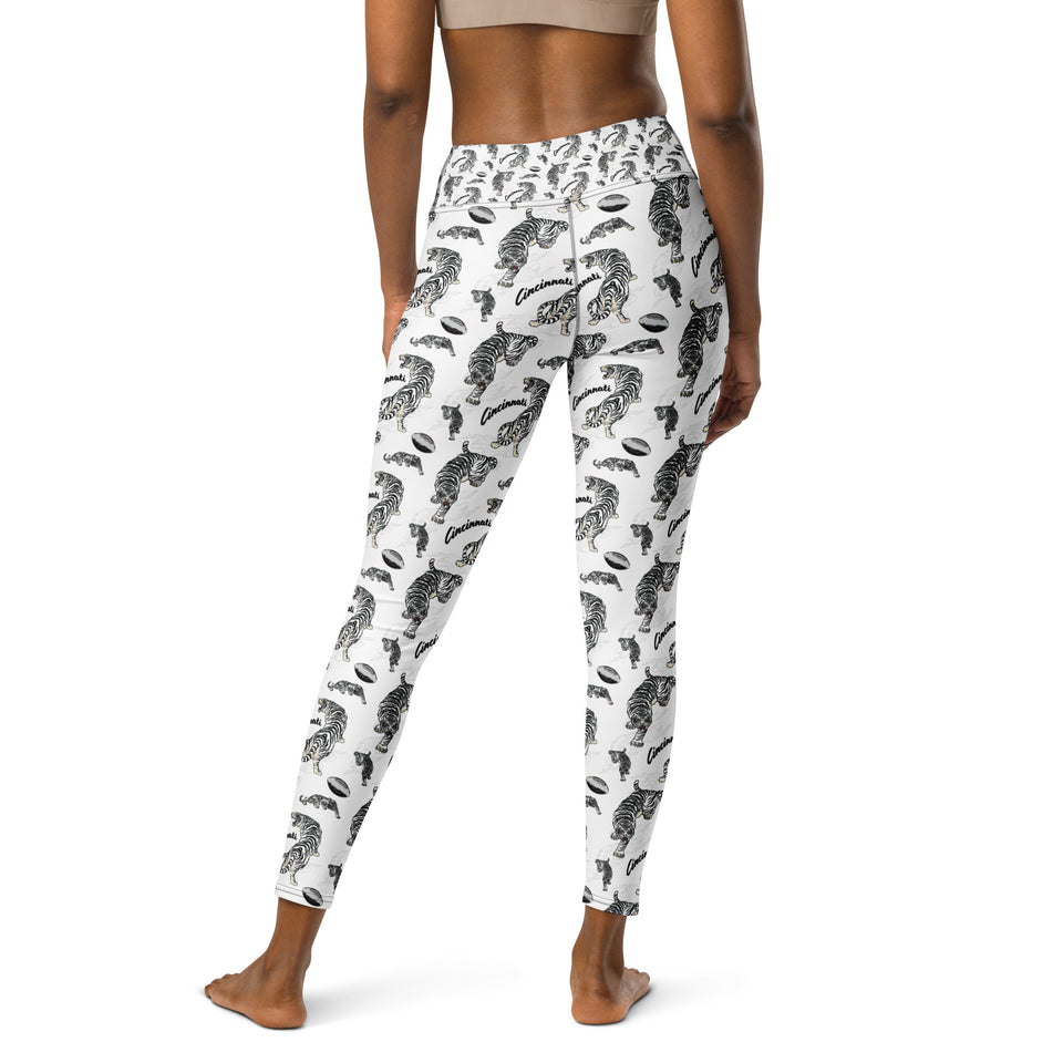 White Tiger Pattern Yoga Pants