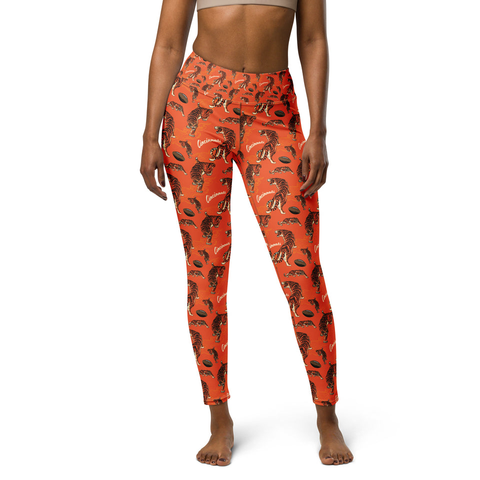 Orange Tiger Yoga Pants