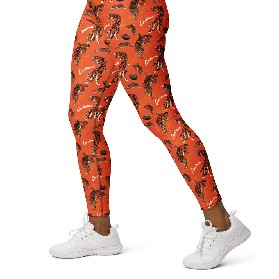 Orange Tiger Yoga Pants