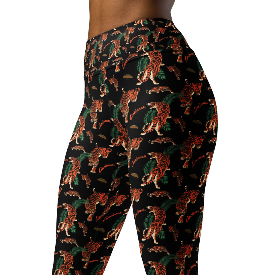 Black Tiger Pattern Yoga Pants