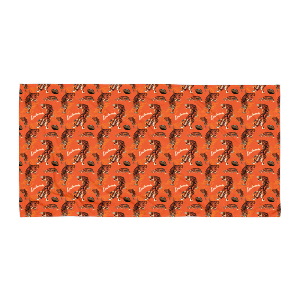 Orange Tiger Pattern Towel